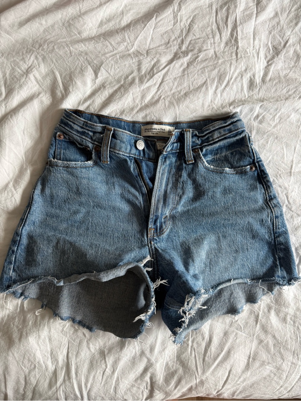 Abercrombie & Fitch Distressed Blue Denim Cutoff Shorts